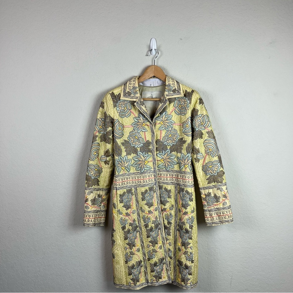 Biya Johnny Was Jacket Silk Embroidered Coat Floral - Picture 3 of 14
